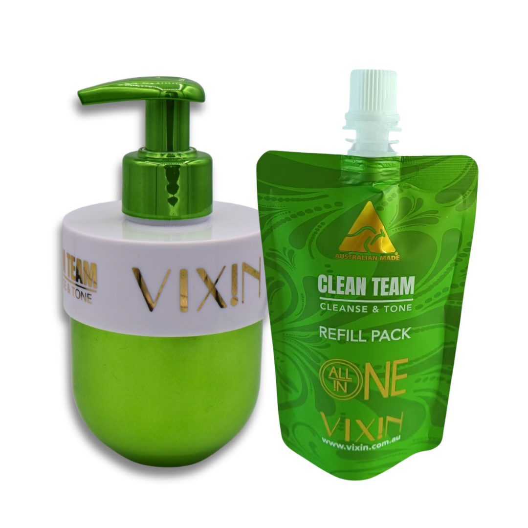 Clean Team All In One Cleanser & Toner 200mL + Refill Pouch 150mL ♻️